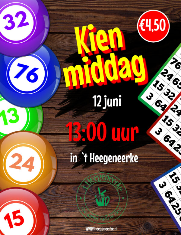 Kienmiddag 12 juni in  t heegeneerke