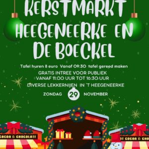Kerstmarkt bij ’t Heegeneerke – tafelhuur beschikbaar voor € 8,00