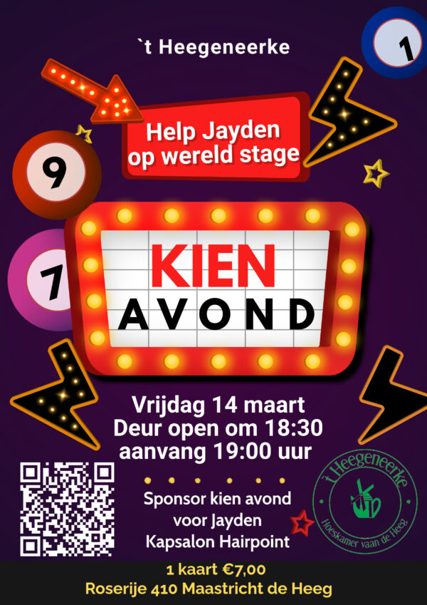 Sponsorkien avond 14 Maart